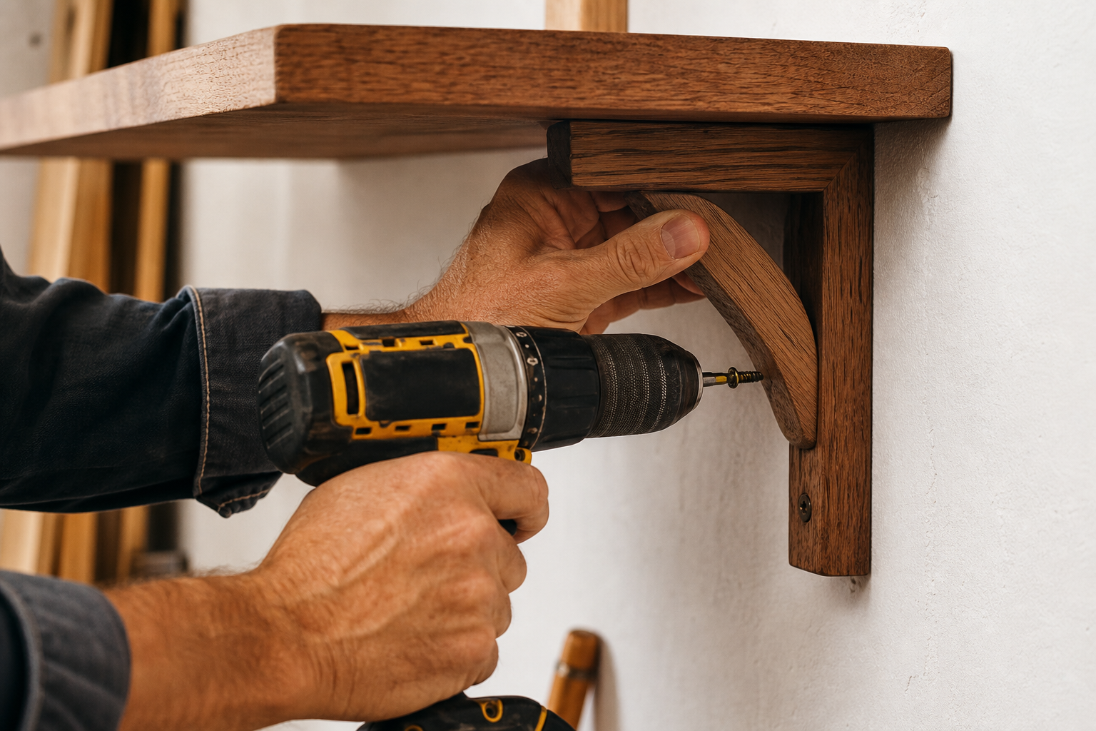 Montagearbeit an einem Türschloss (Beispielmotiv)