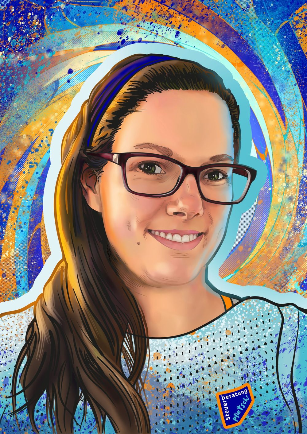 Illustriertes Porträt von Jasmin Völk