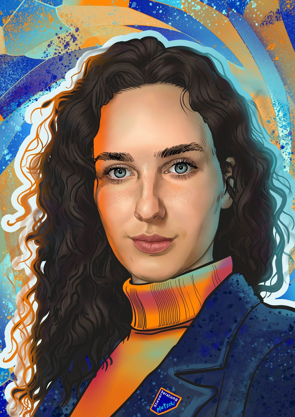 Illustriertes Porträt von Pia Fenner