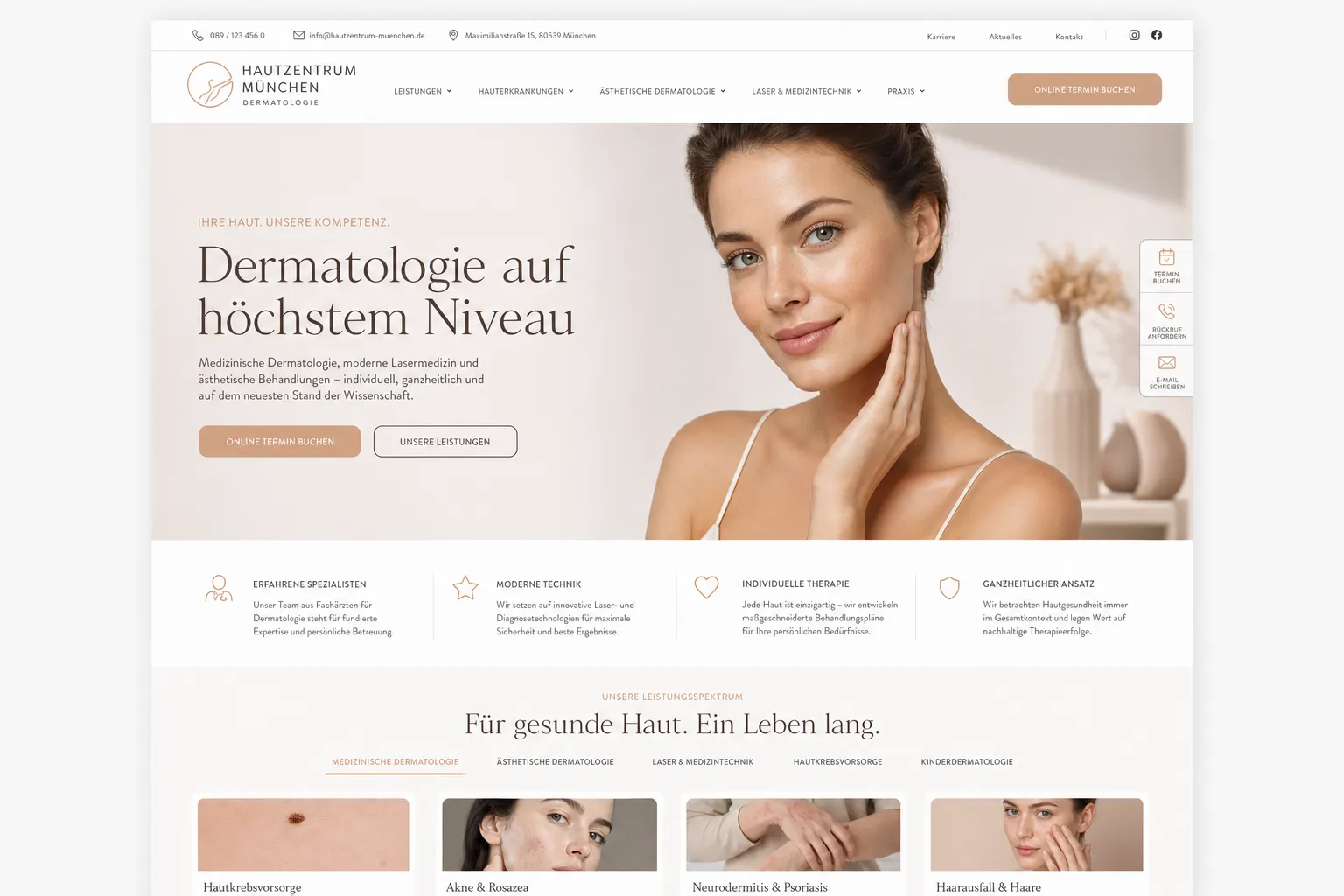 Dermatologie-Webseite
