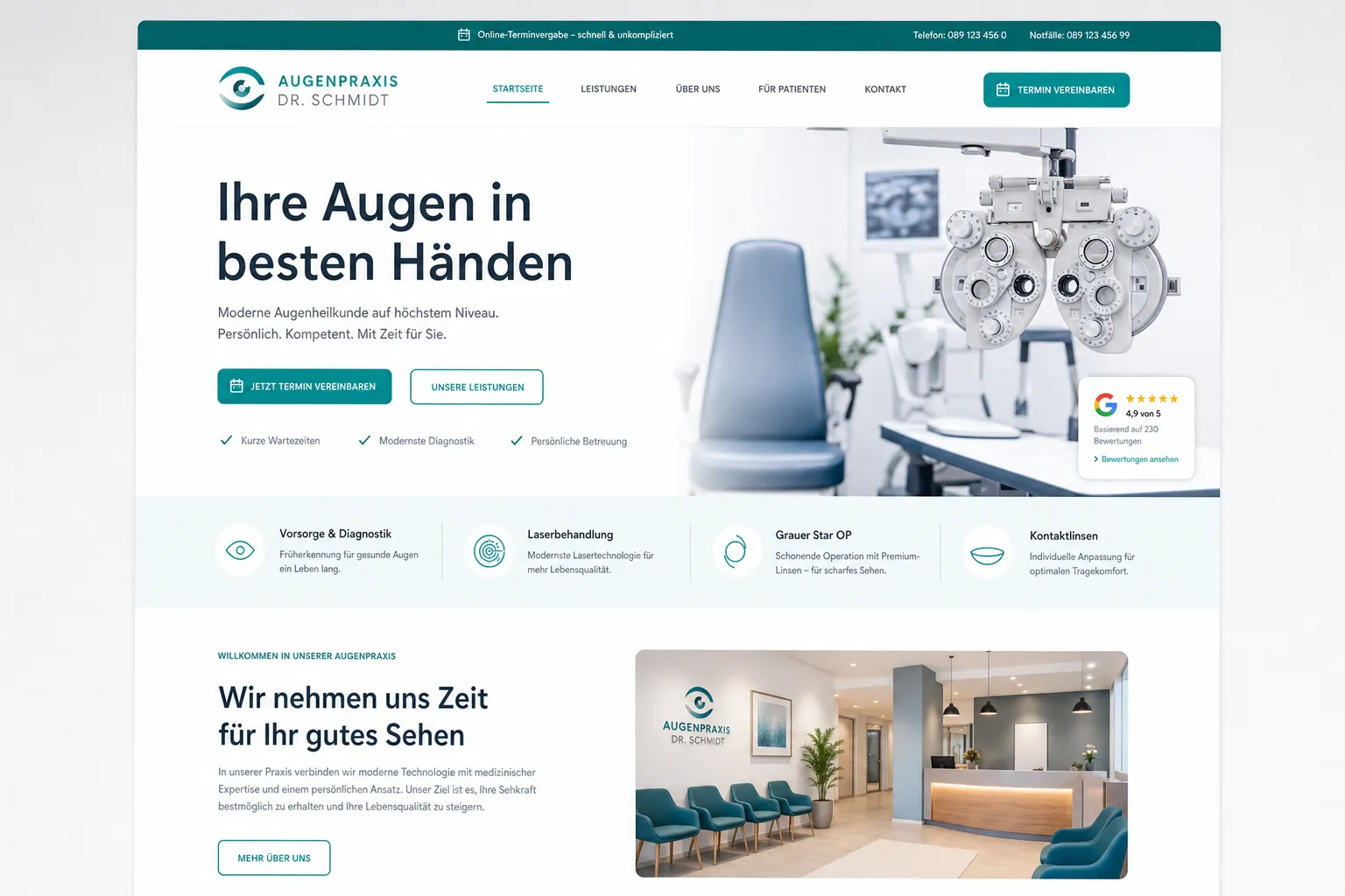 Augenarzt-Webseite