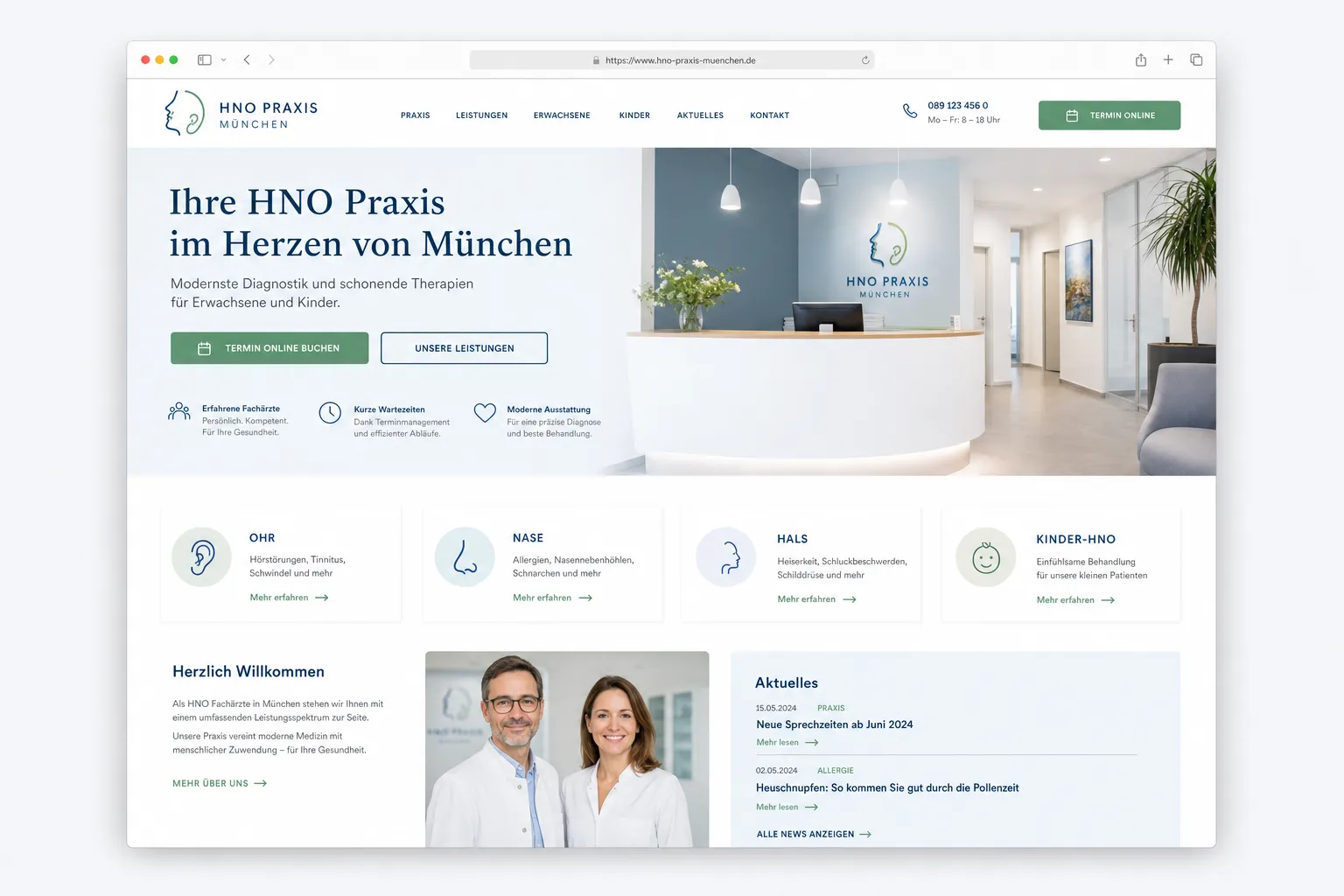 HNO-Praxis-Webseite