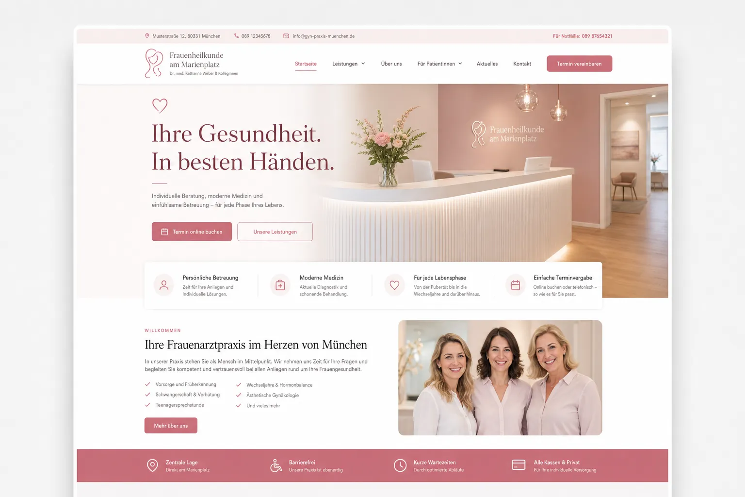 Gynäkologie-Webseite