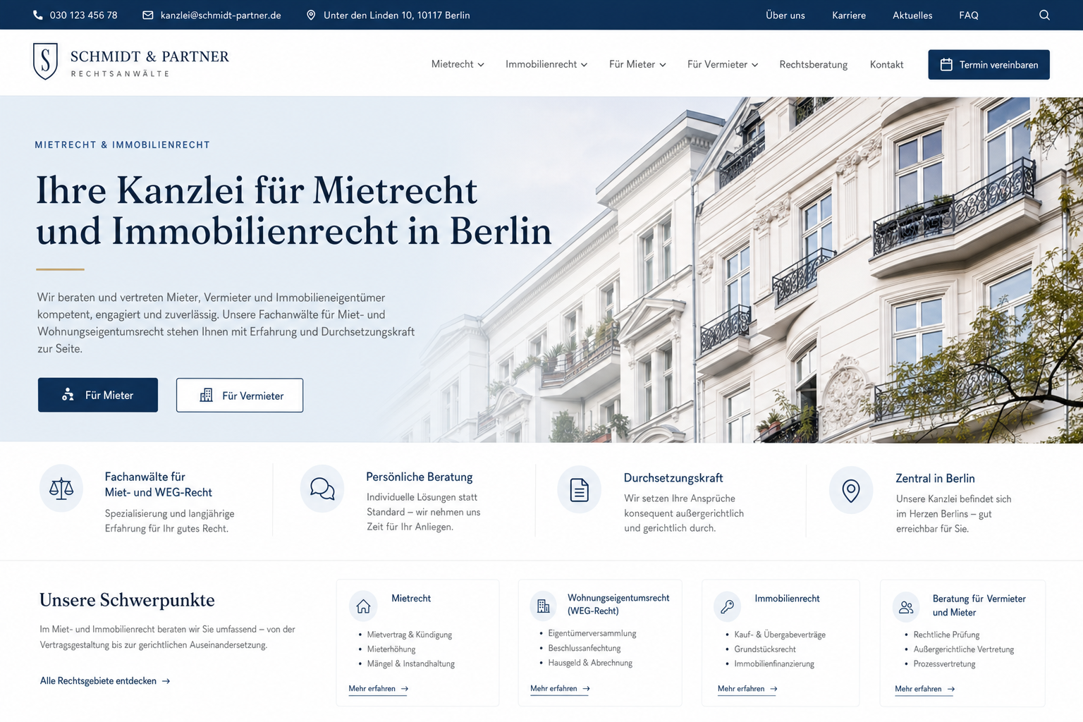 Design-Beispiel 5 für eine Website