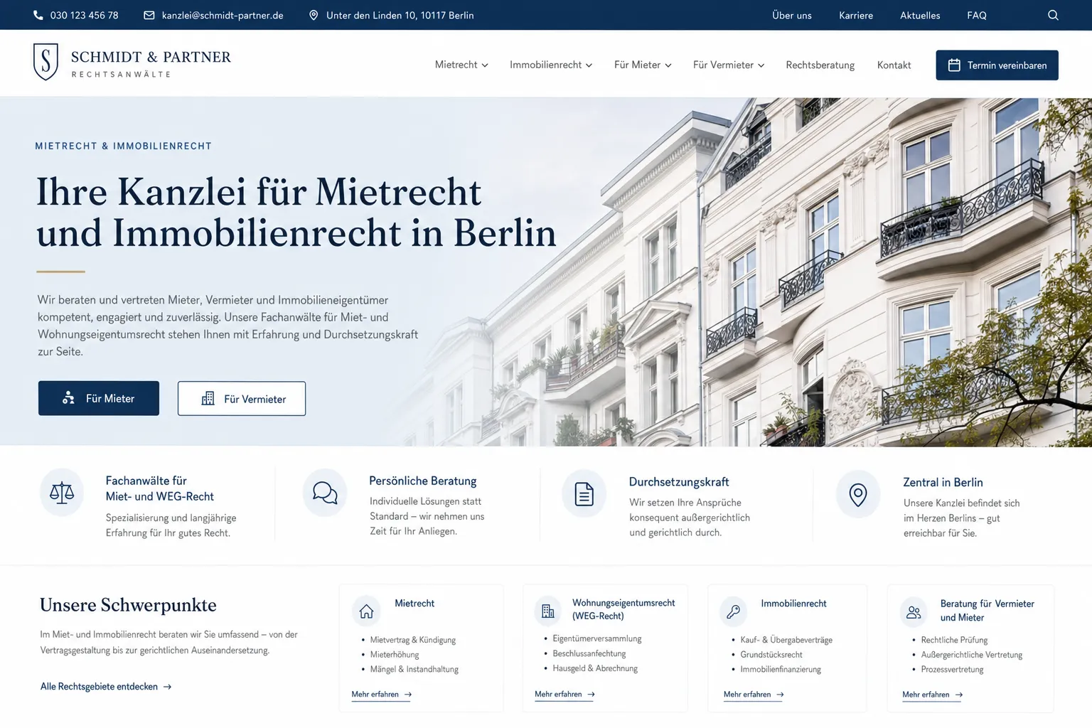 Anwälte & Kanzleien — Webdesign-Referenz