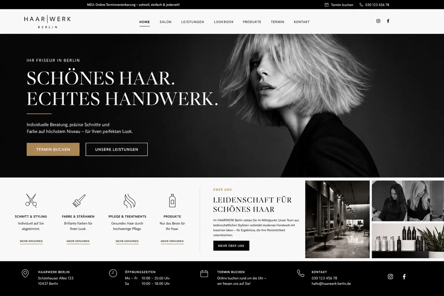 Friseur- & Beauty-Salons — Webdesign-Referenz