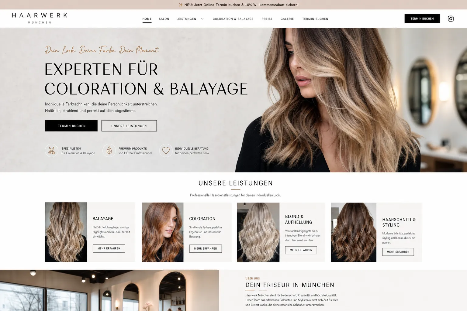 Friseur- & Beauty-Salons — Webdesign-Referenz