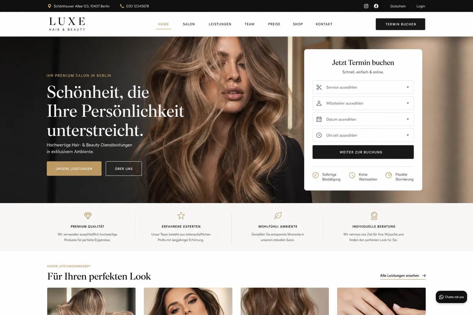 Friseur- & Beauty-Salons — Webdesign-Referenz