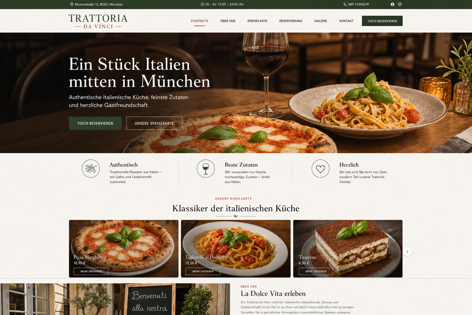 Design-Beispiel 2 für eine Website