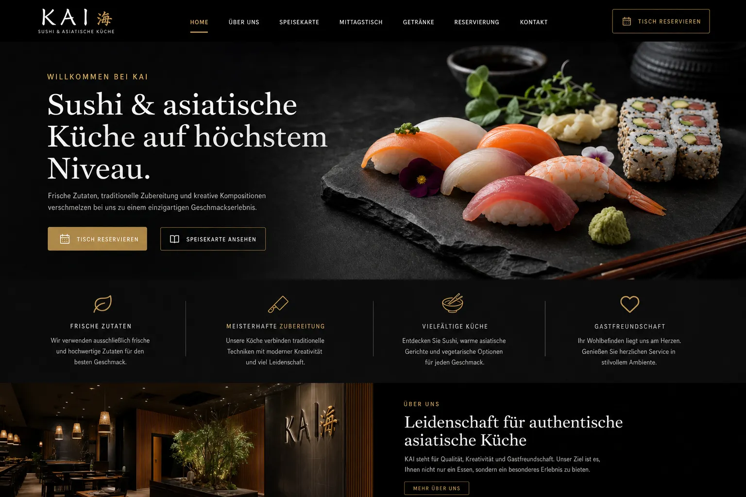 Restaurants & Cafés — Webdesign-Referenz