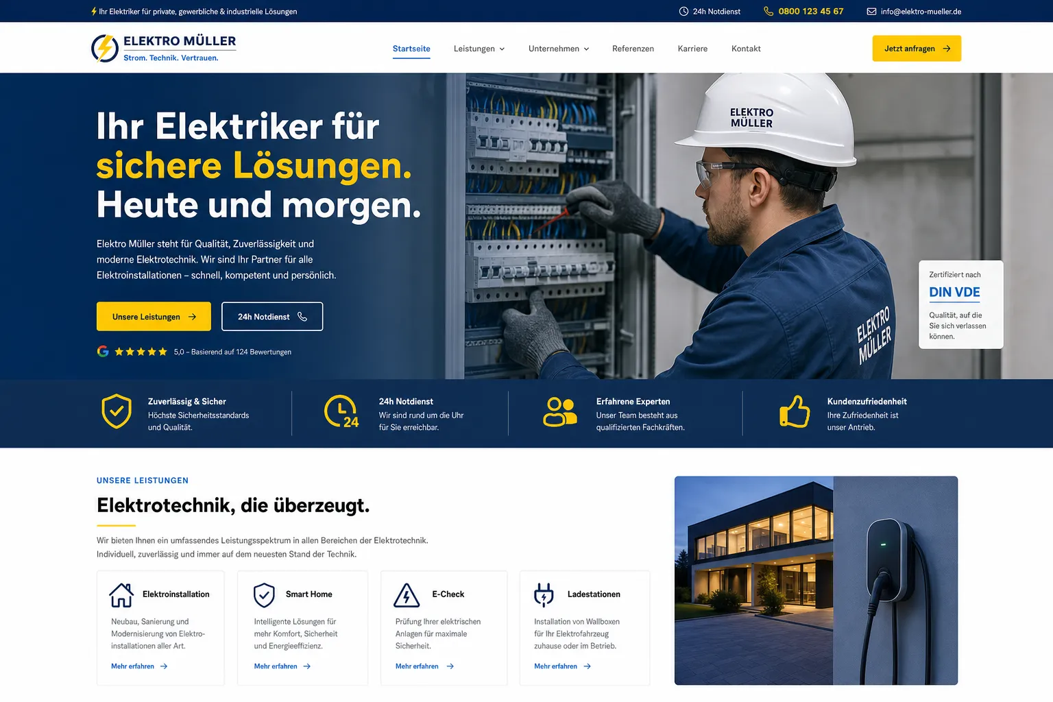 Handwerksbetriebe — Webdesign-Referenz