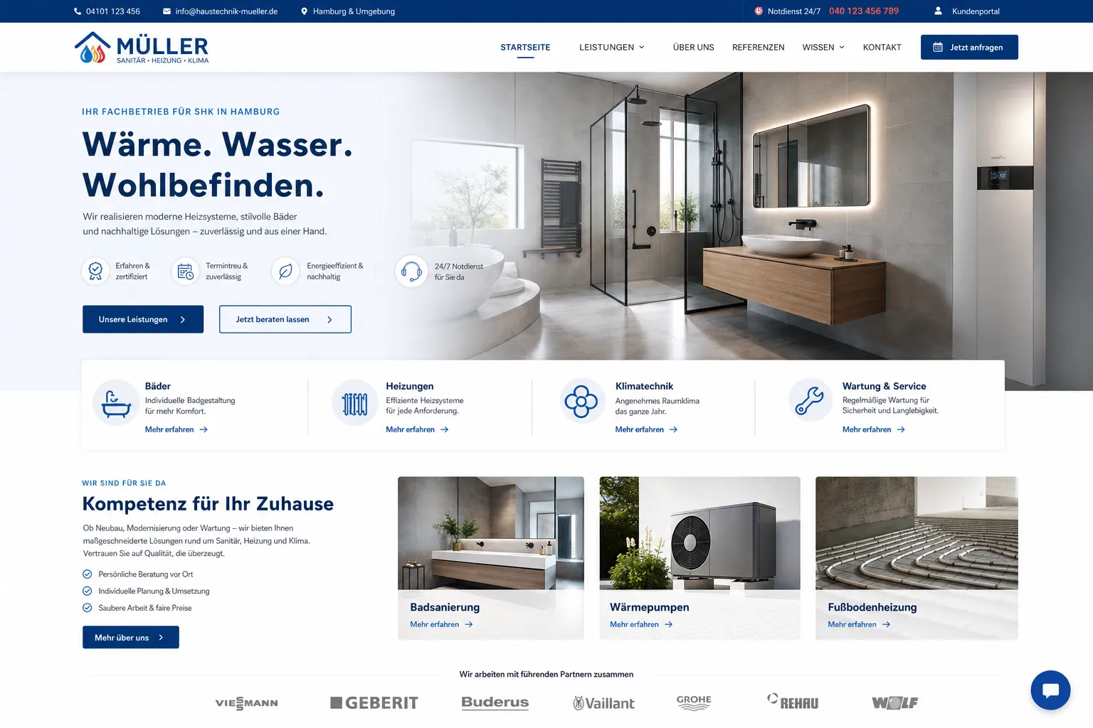 Handwerksbetriebe — Webdesign-Referenz