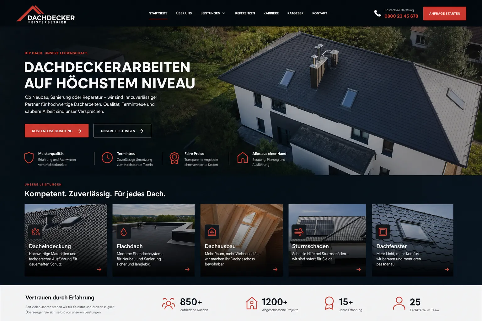 Handwerksbetriebe — Webdesign-Referenz