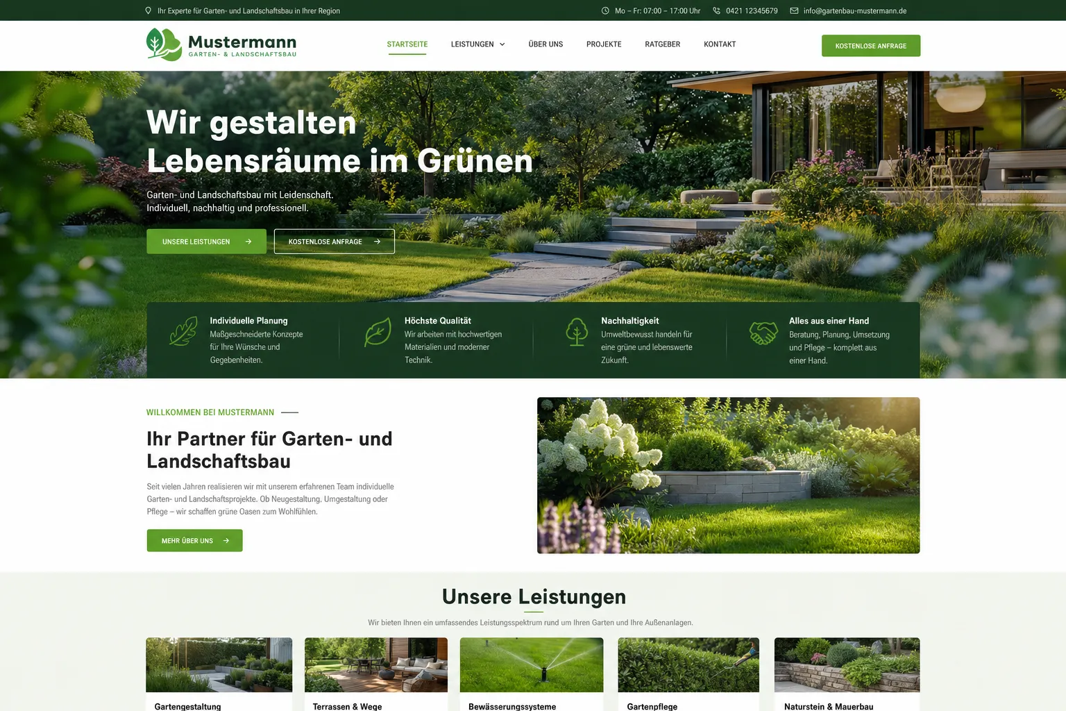 Handwerksbetriebe — Webdesign-Referenz
