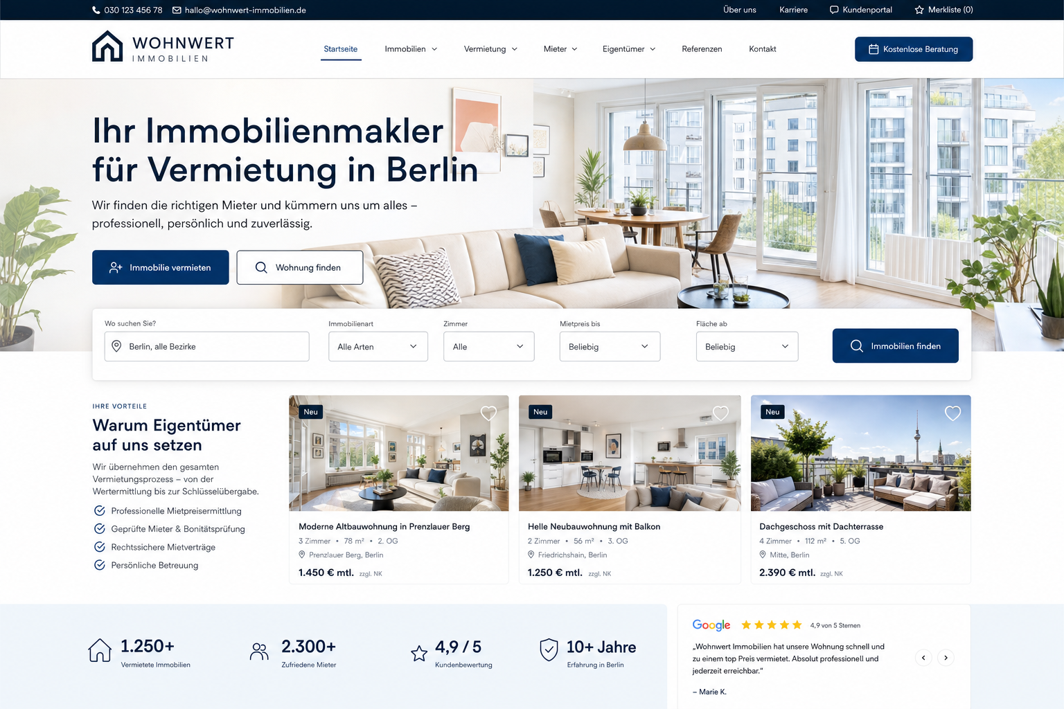 Design-Beispiel 6 für eine Webseite