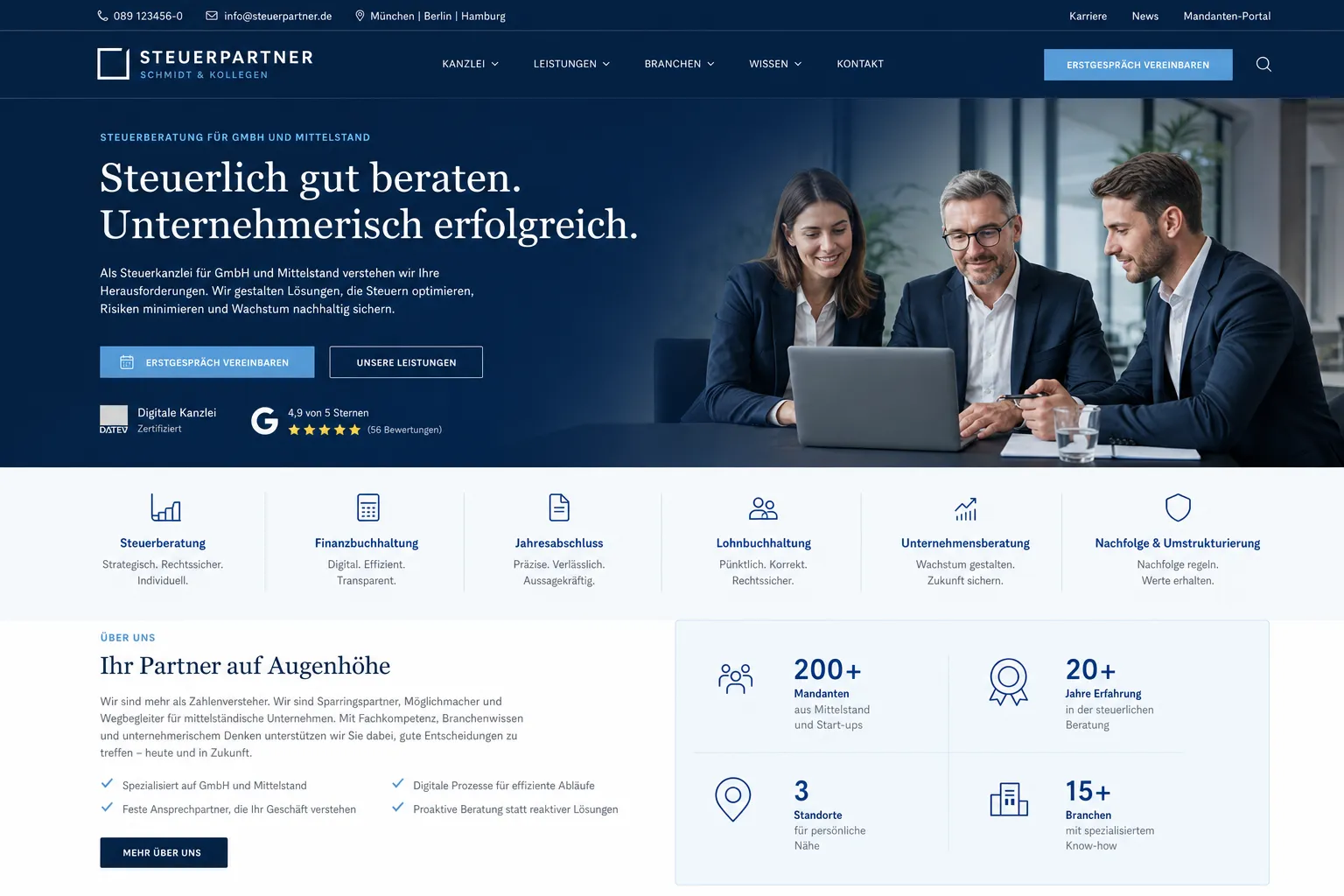 Steuerberater — Webdesign-Referenz