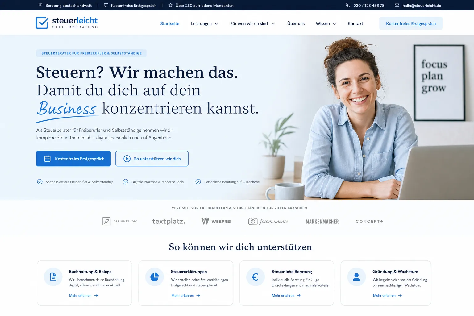 Steuerberater — Webdesign-Referenz