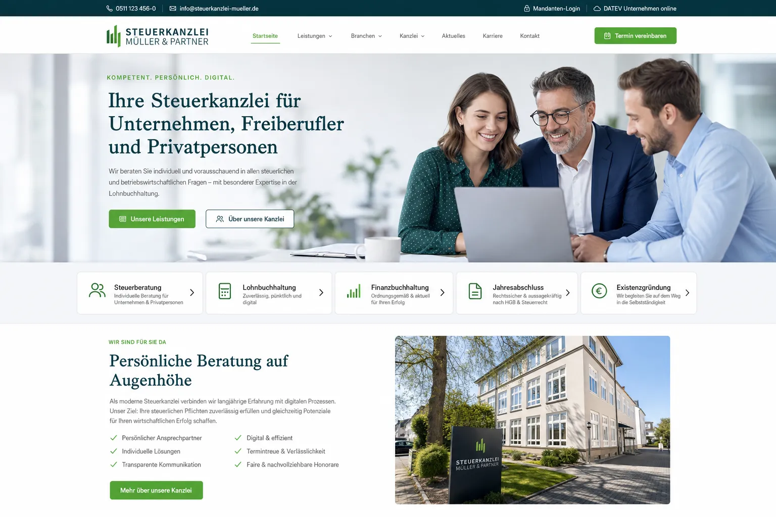 Steuerberater — Webdesign-Referenz