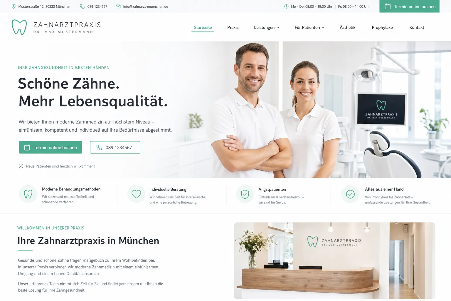 Zahnarztpraxen — Webdesign-Referenz