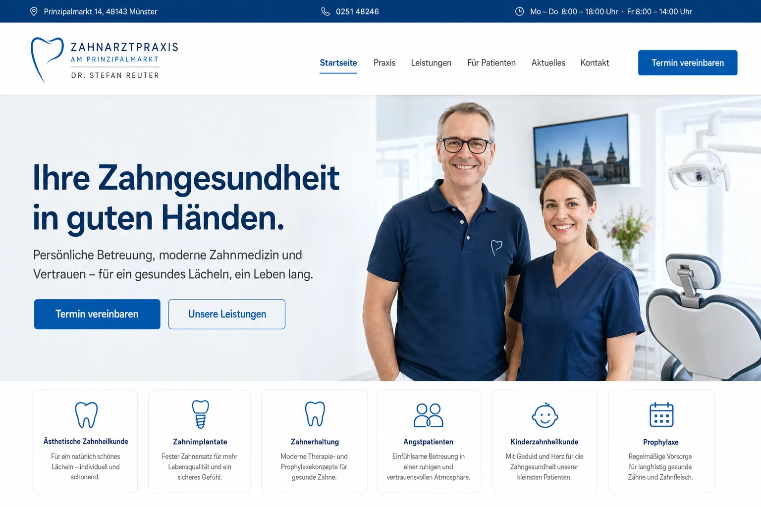 Zahnarztpraxen — Webdesign-Referenz
