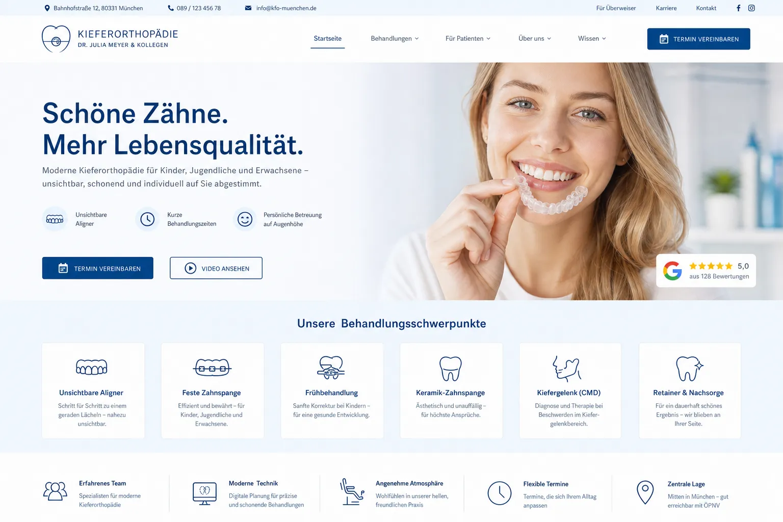 Zahnarztpraxen — Webdesign-Referenz