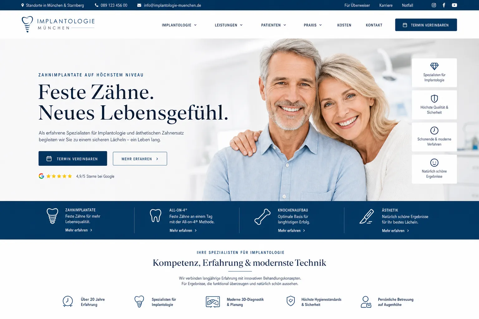 Zahnarztpraxen — Webdesign-Referenz