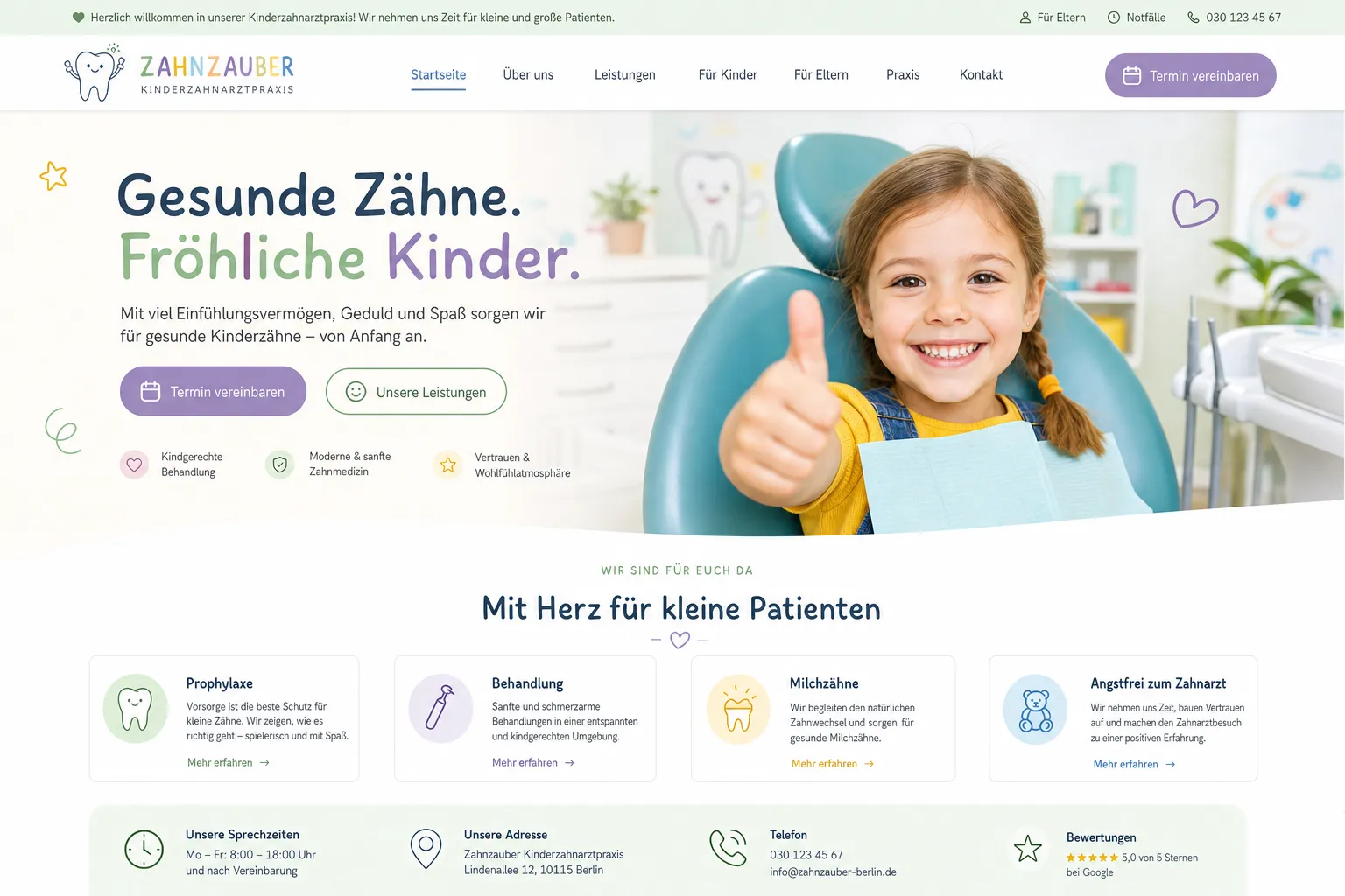 Zahnarztpraxen — Webdesign-Referenz