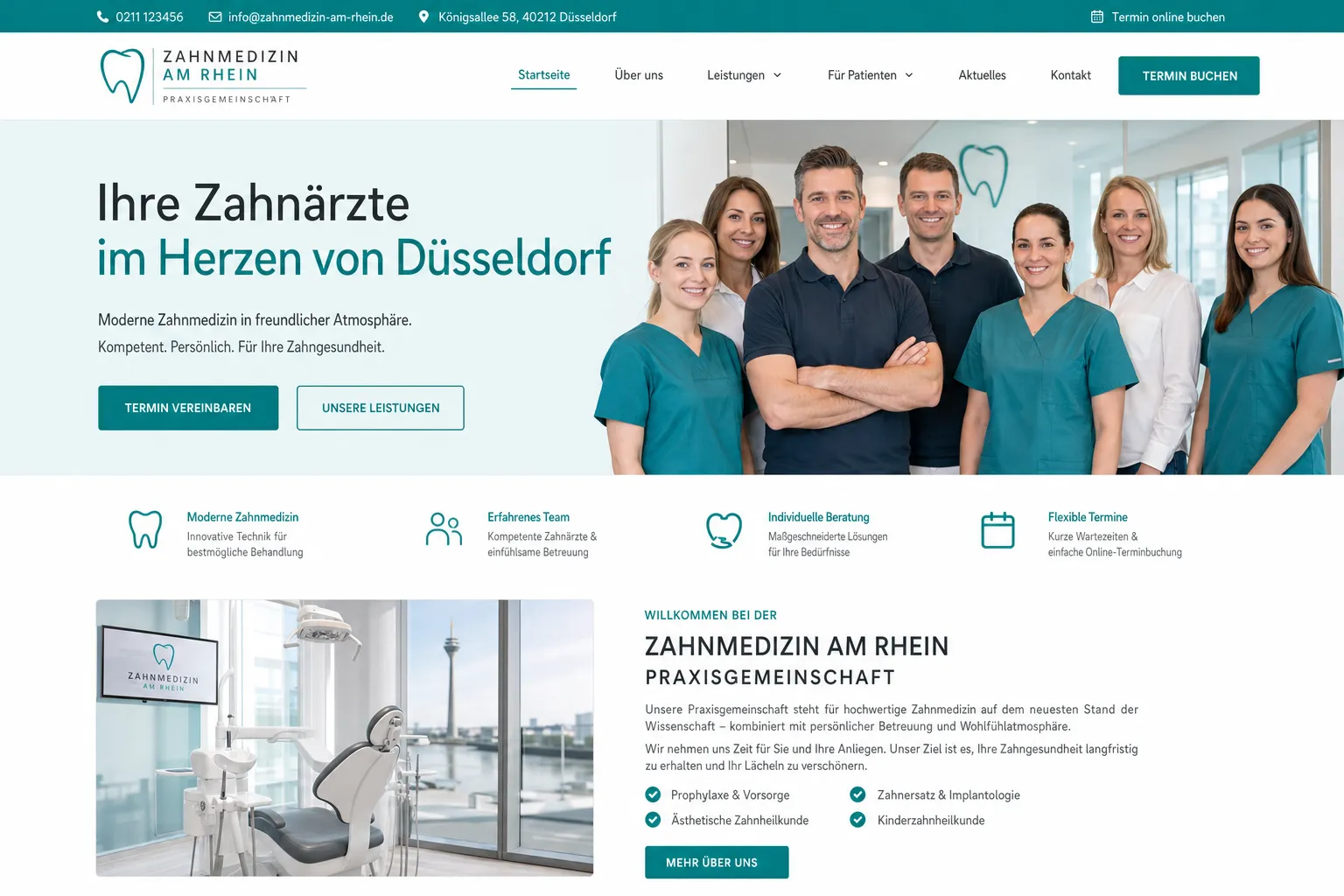 Zahnarztpraxen — Webdesign-Referenz