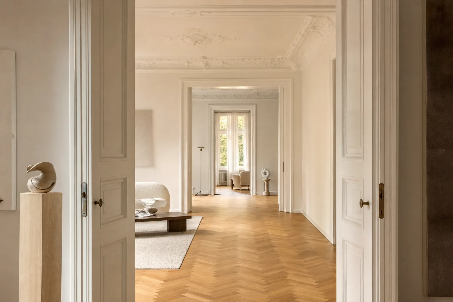 Wohnraum mit originalen Dielen