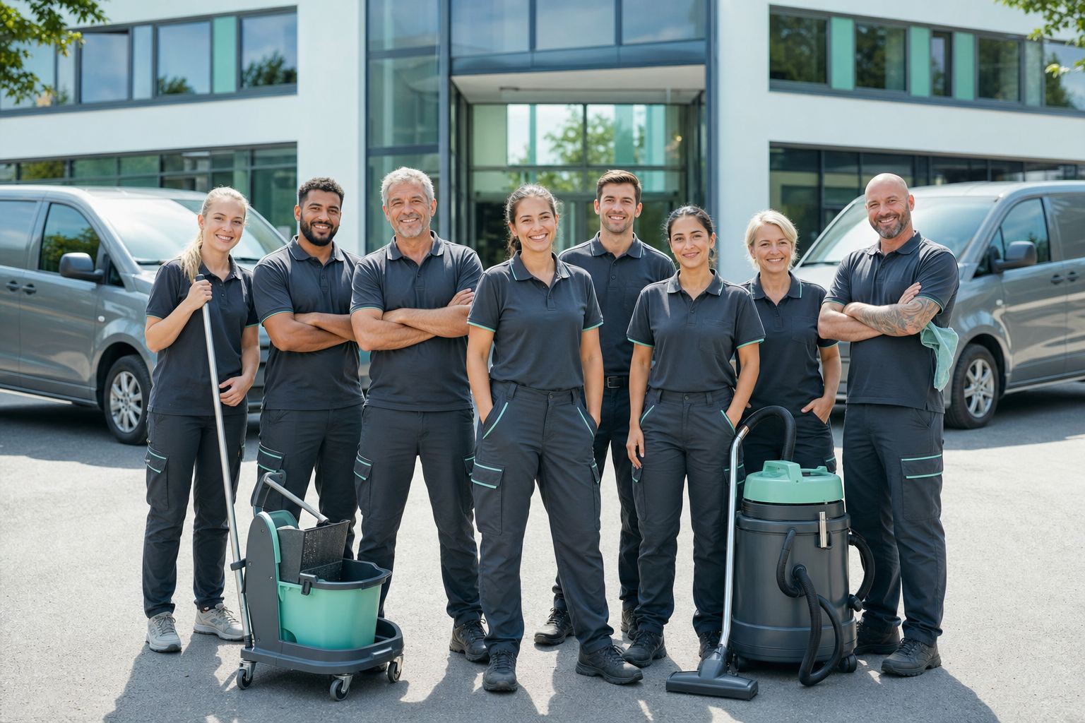Das Blankenfeld-Team vor dem Firmensitz in der Torgauer Straße