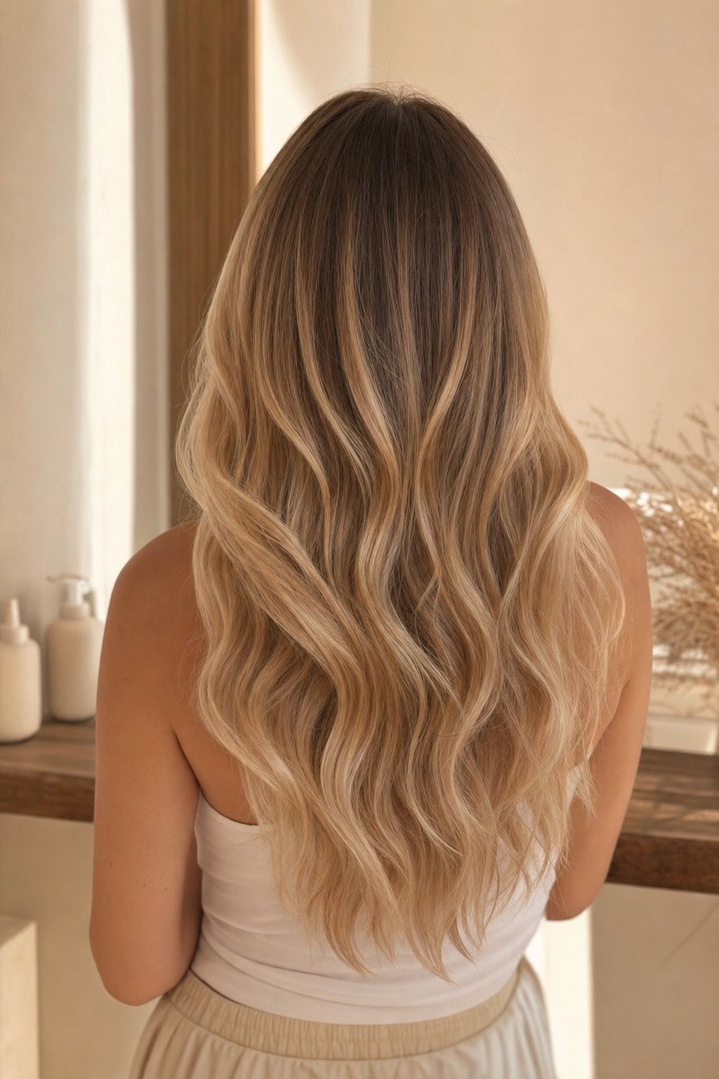 Blond: AirTouch in Sandblond, naturweicher Ansatz — von Aylin