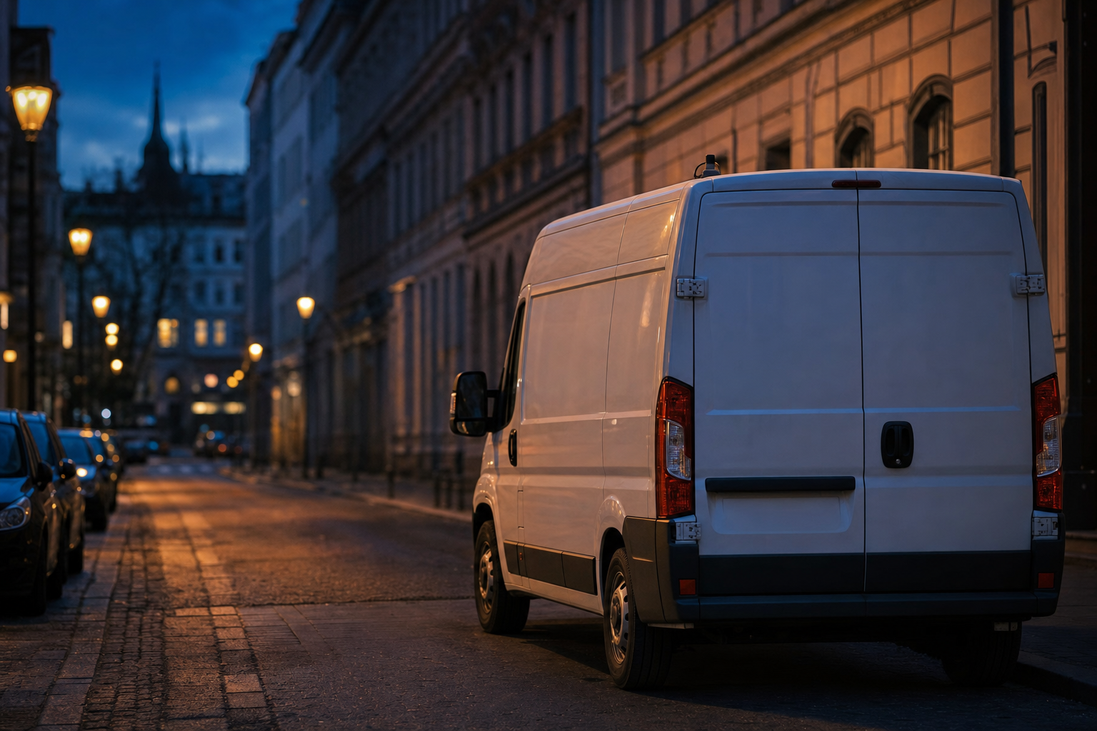 Einsatzfahrzeug bei Nacht in Berlin