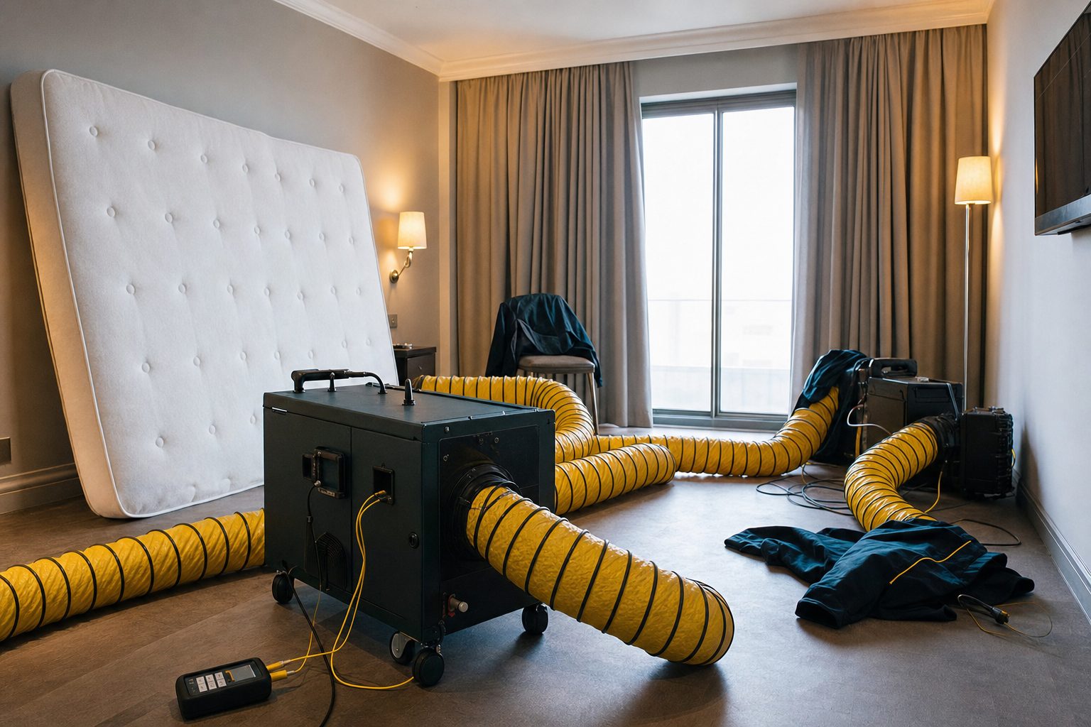 Diskreter Technikeinsatz in einem Hotelzimmer