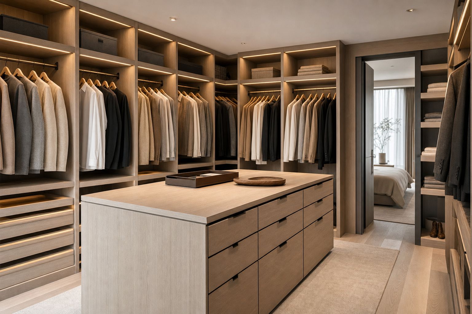 Ankleide hinterm Schlafzimmer — Esche massiv + Furnier, Münster, Mauritz